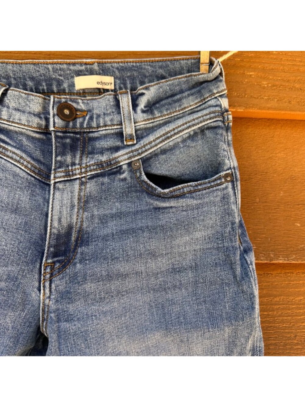 Edyson Womens Flare-Leg Denim Jeans Size 24 Blue 99% Cotton 1% Spandex Made In - Picture 7 of 13